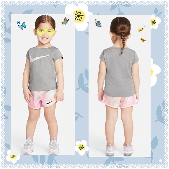Nike Infant Girl’s Dri-Fit T-Shirt & Shorts Set (2-pieces) - Picture 1 of 8